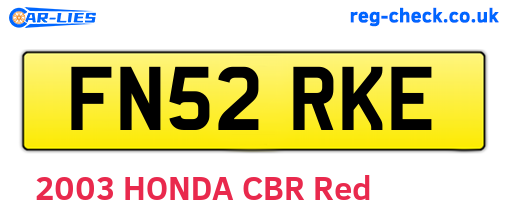FN52RKE are the vehicle registration plates.