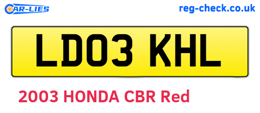 LD03KHL are the vehicle registration plates.