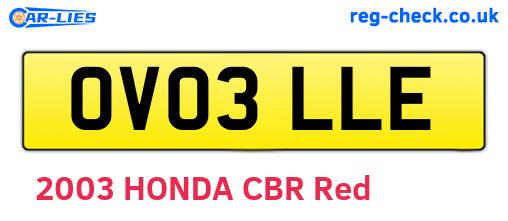 OV03LLE are the vehicle registration plates.