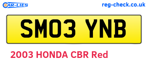 SM03YNB are the vehicle registration plates.