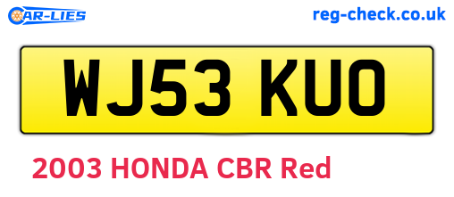 WJ53KUO are the vehicle registration plates.