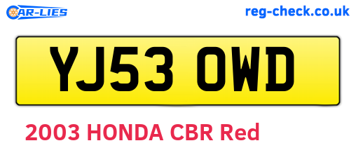 YJ53OWD are the vehicle registration plates.