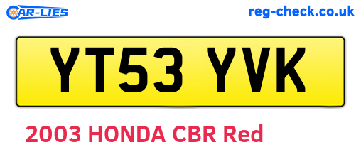 YT53YVK are the vehicle registration plates.