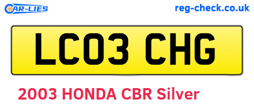 LC03CHG are the vehicle registration plates.