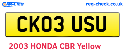 CK03USU are the vehicle registration plates.