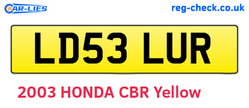 LD53LUR are the vehicle registration plates.