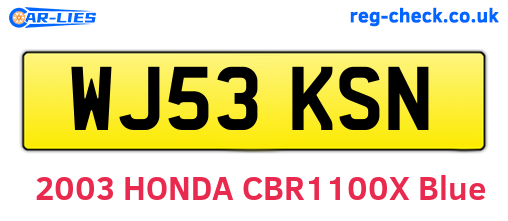 WJ53KSN are the vehicle registration plates.