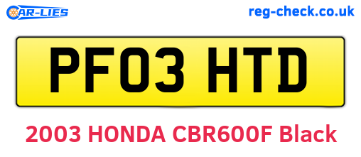 PF03HTD are the vehicle registration plates.