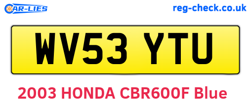 WV53YTU are the vehicle registration plates.