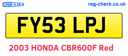 FY53LPJ are the vehicle registration plates.