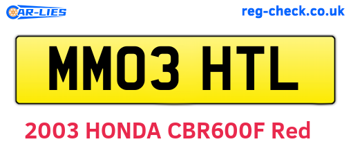 MM03HTL are the vehicle registration plates.