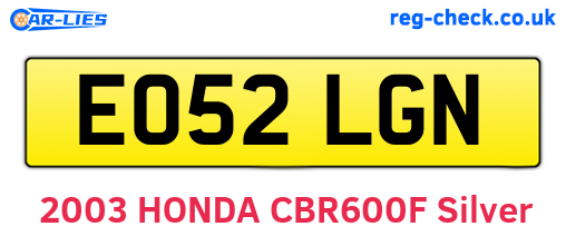 EO52LGN are the vehicle registration plates.