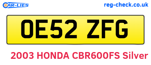 OE52ZFG are the vehicle registration plates.