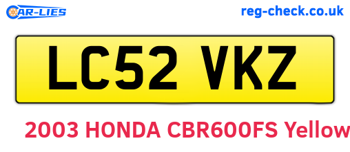 LC52VKZ are the vehicle registration plates.