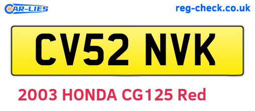 CV52NVK are the vehicle registration plates.