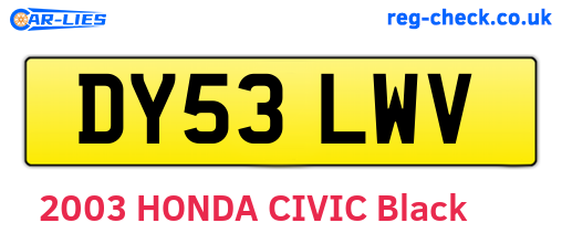 DY53LWV are the vehicle registration plates.