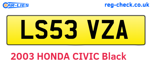 LS53VZA are the vehicle registration plates.