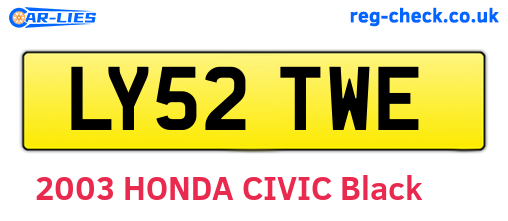 LY52TWE are the vehicle registration plates.