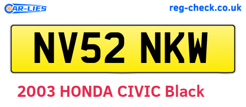 NV52NKW are the vehicle registration plates.