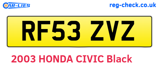 RF53ZVZ are the vehicle registration plates.