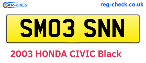 SM03SNN are the vehicle registration plates.