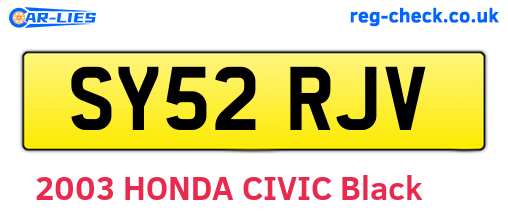 SY52RJV are the vehicle registration plates.