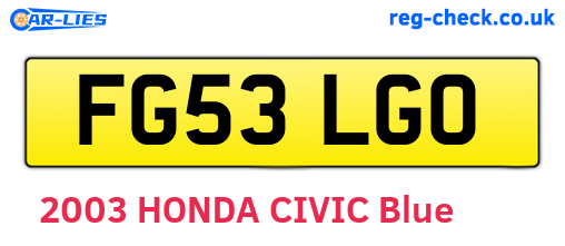 FG53LGO are the vehicle registration plates.