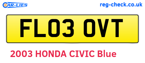 FL03OVT are the vehicle registration plates.
