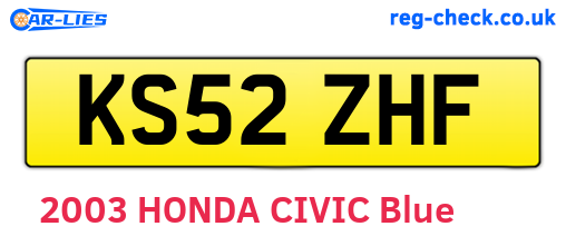 KS52ZHF are the vehicle registration plates.