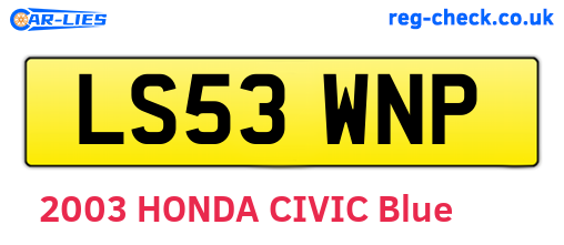 LS53WNP are the vehicle registration plates.