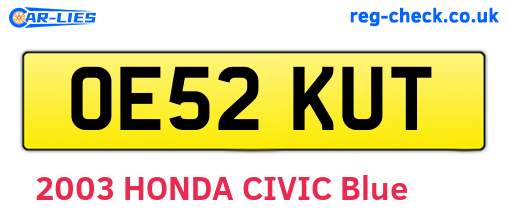 OE52KUT are the vehicle registration plates.