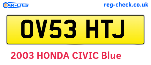 OV53HTJ are the vehicle registration plates.