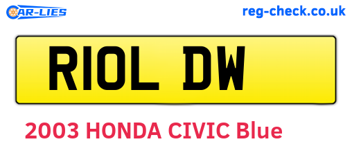 R10LDW are the vehicle registration plates.