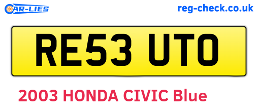 RE53UTO are the vehicle registration plates.