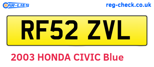 RF52ZVL are the vehicle registration plates.