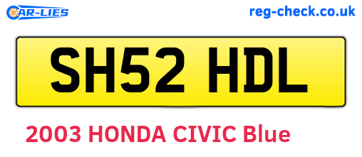 SH52HDL are the vehicle registration plates.