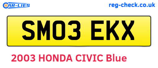 SM03EKX are the vehicle registration plates.