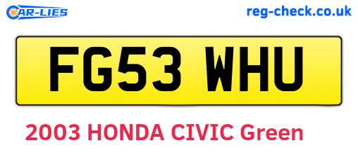 FG53WHU are the vehicle registration plates.