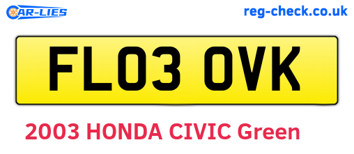 FL03OVK are the vehicle registration plates.