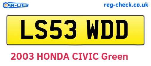 LS53WDD are the vehicle registration plates.