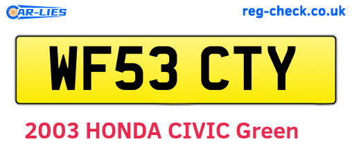 WF53CTY are the vehicle registration plates.