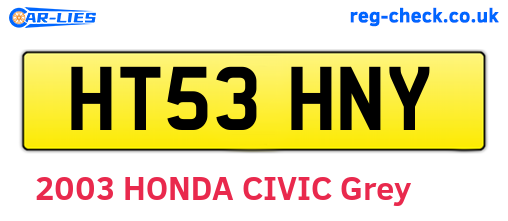 HT53HNY are the vehicle registration plates.