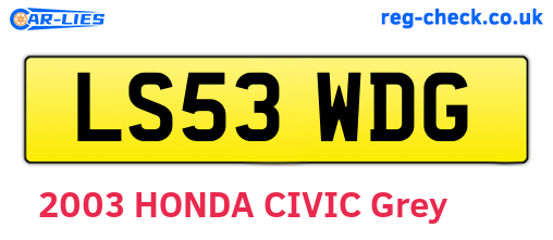 LS53WDG are the vehicle registration plates.