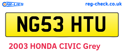 NG53HTU are the vehicle registration plates.