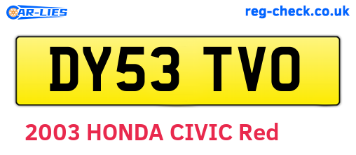 DY53TVO are the vehicle registration plates.