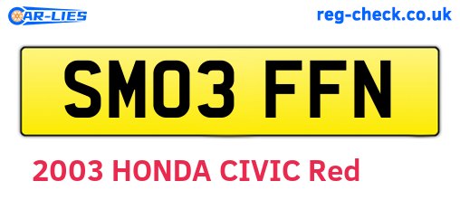 SM03FFN are the vehicle registration plates.