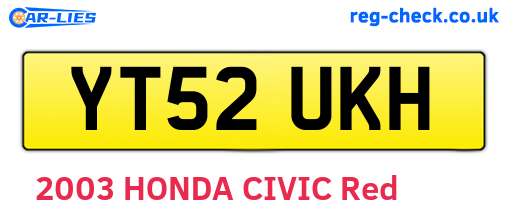 YT52UKH are the vehicle registration plates.