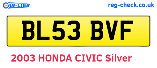 BL53BVF are the vehicle registration plates.