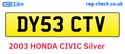 DY53CTV are the vehicle registration plates.
