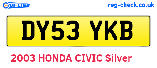 DY53YKB are the vehicle registration plates.